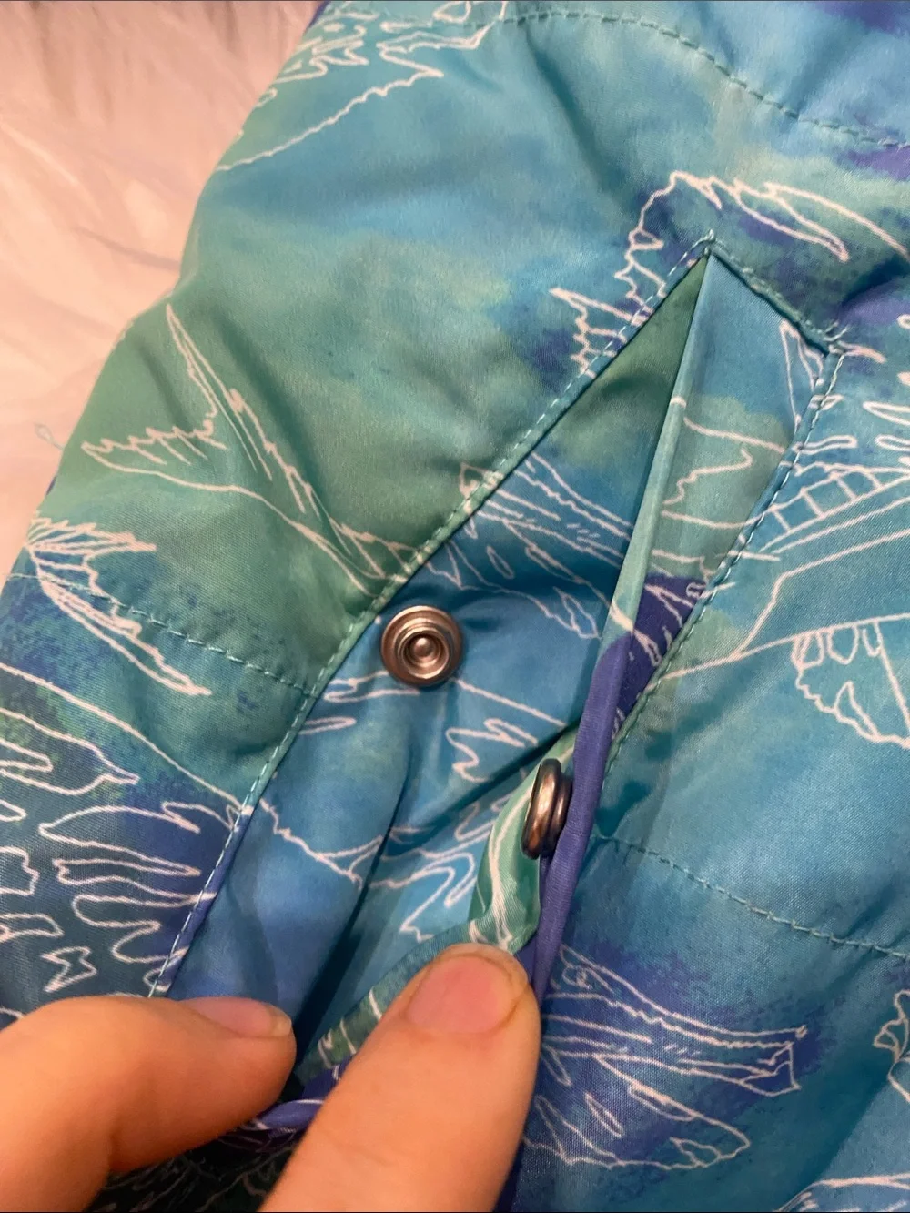 4T Avatar Blue-Green Avatar creature Print Hooded Puffer Jacket